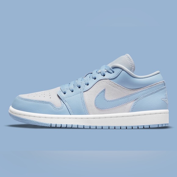 Nike Air Jordan 1 Low Grey White Aluminum Blue UNC Shoes DC0774-050 Womens Sizes - Picture 2 of 7